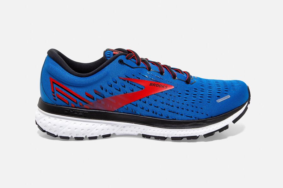 Brooks Ghost 13 Road Running Shoes Mens Blue/Red/White 871639-FTN